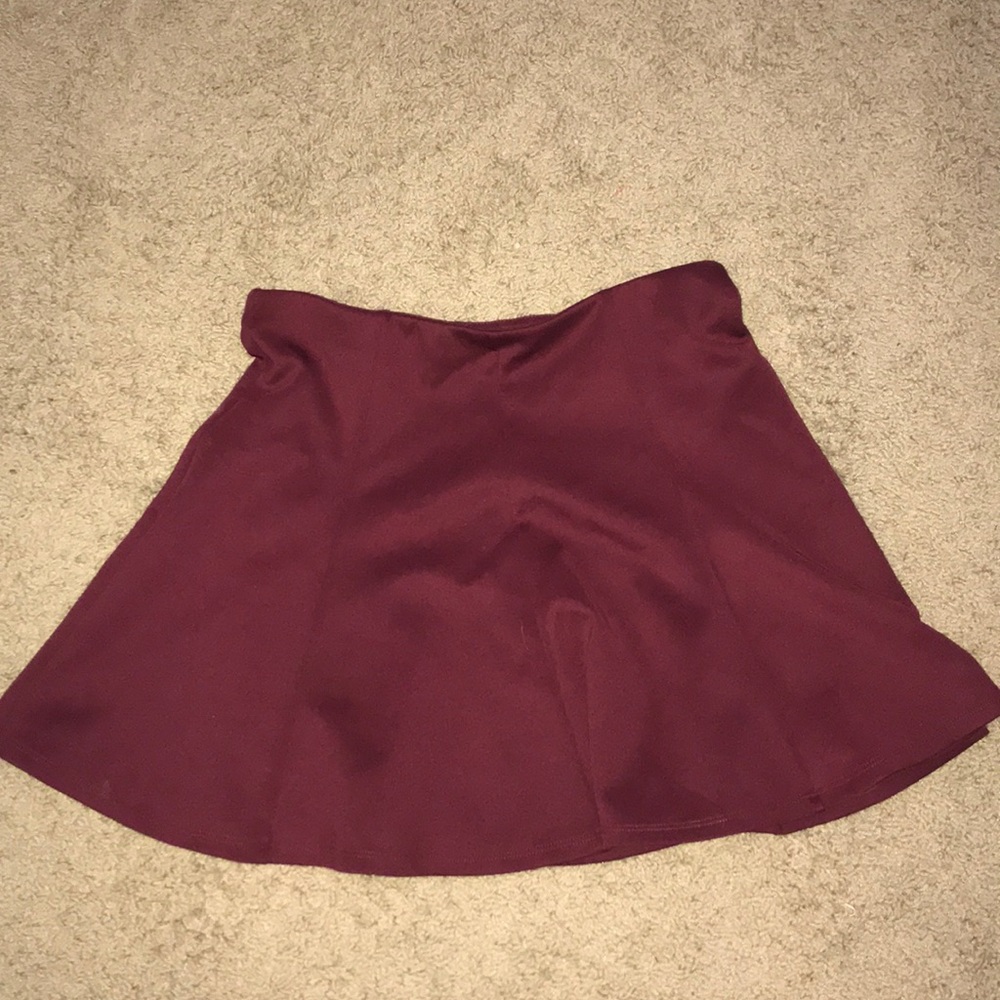 Maroon skater skirt from Forever 21